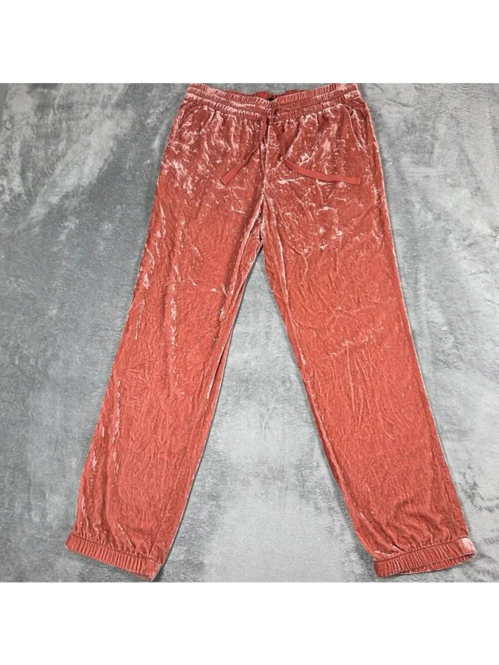 J Crew Pants Womens 10 Tall Burnished Orange Velvet Dressy Cocktail Joggers